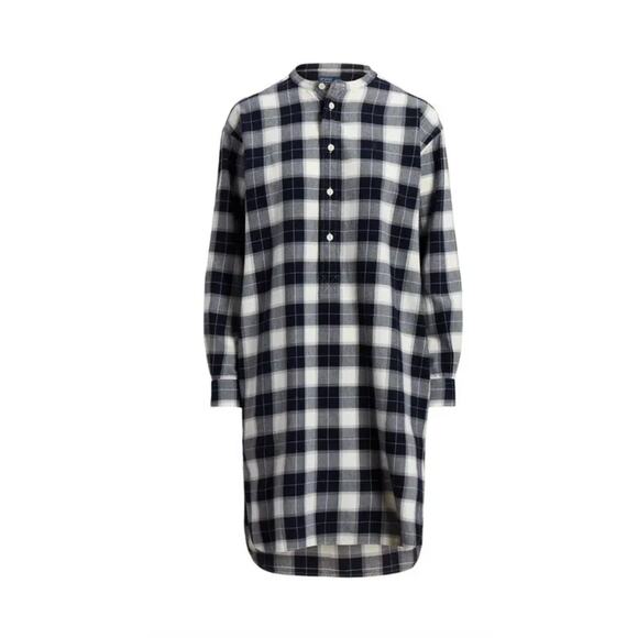 Ralph Lauren Navy Plaid Shirt Dress Tartan Button Front Women’s 8 NWOT - Picture 8 of 8